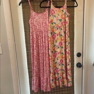 between set Floral Pink and Yellow Kids Dresses